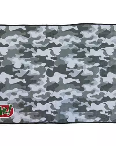 grey camouflage golf towel