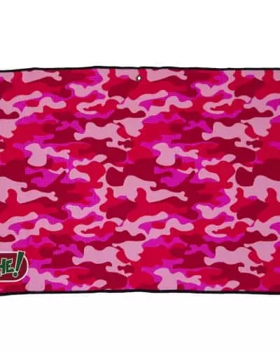 pink camouflage golf towel