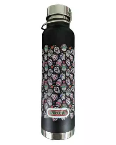 black sugar skull water bottle