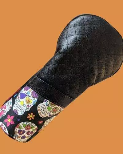 Black and black sugar skull head cover