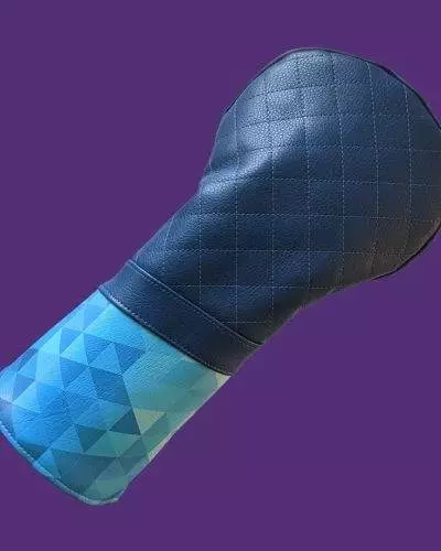 Blue and blue geometric head cover