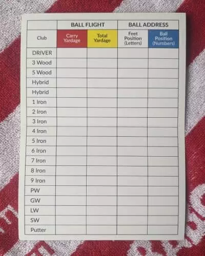 golf club yardage chart golf club gapping chart