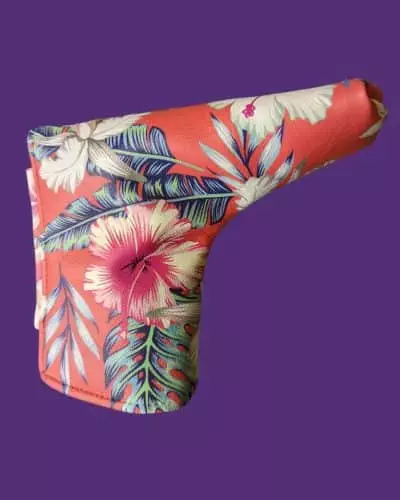 pink botanical blade putter cover