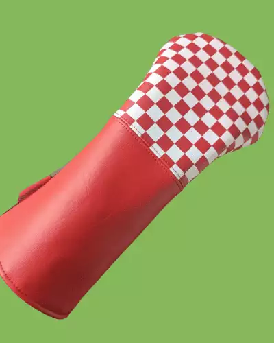 Red and white chequered flag driver head cover