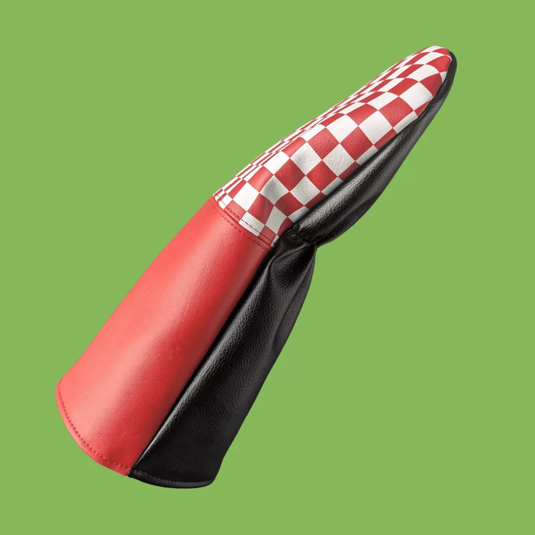 Red and white chequered flag driver head cover
