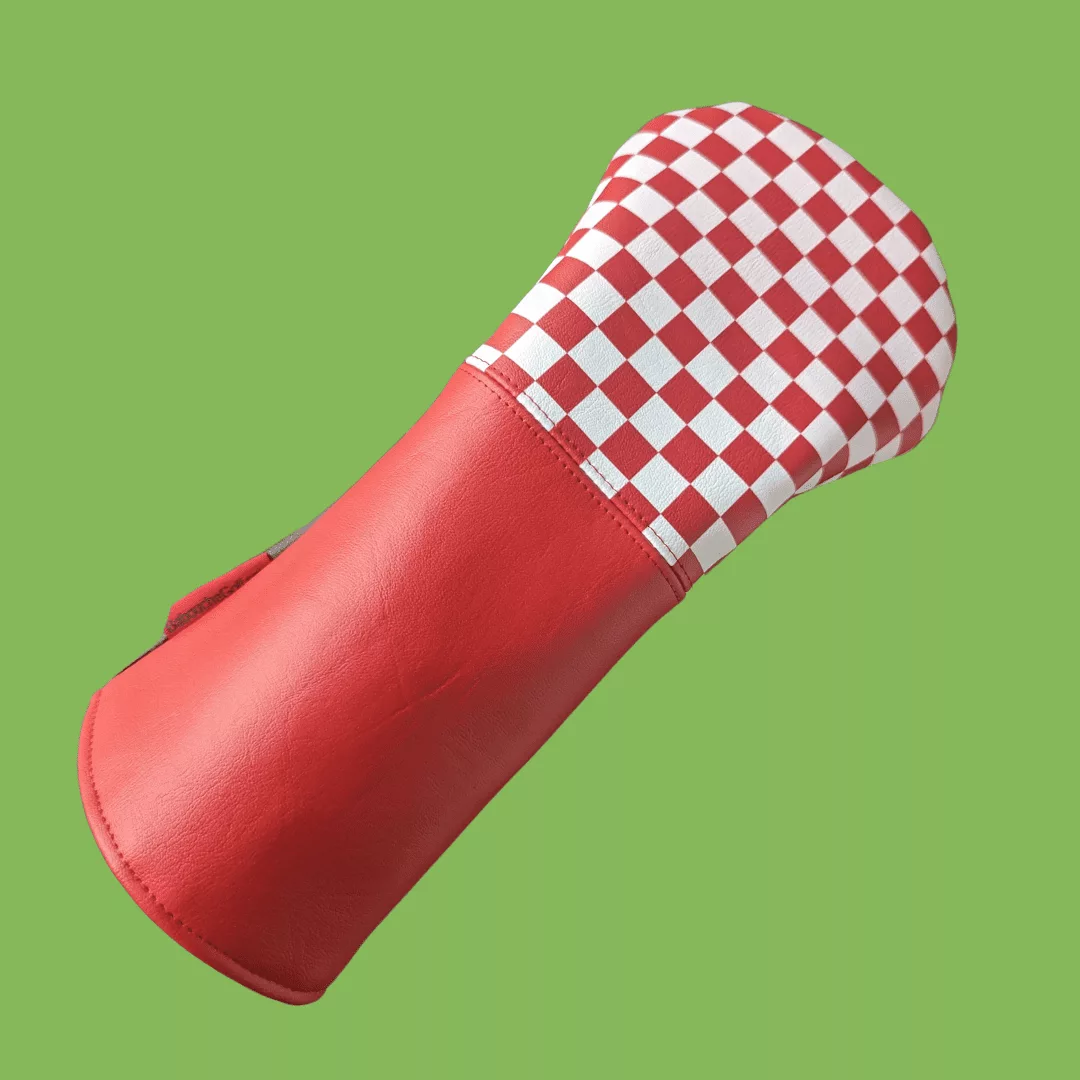 Red and white chequered flag driver head cover